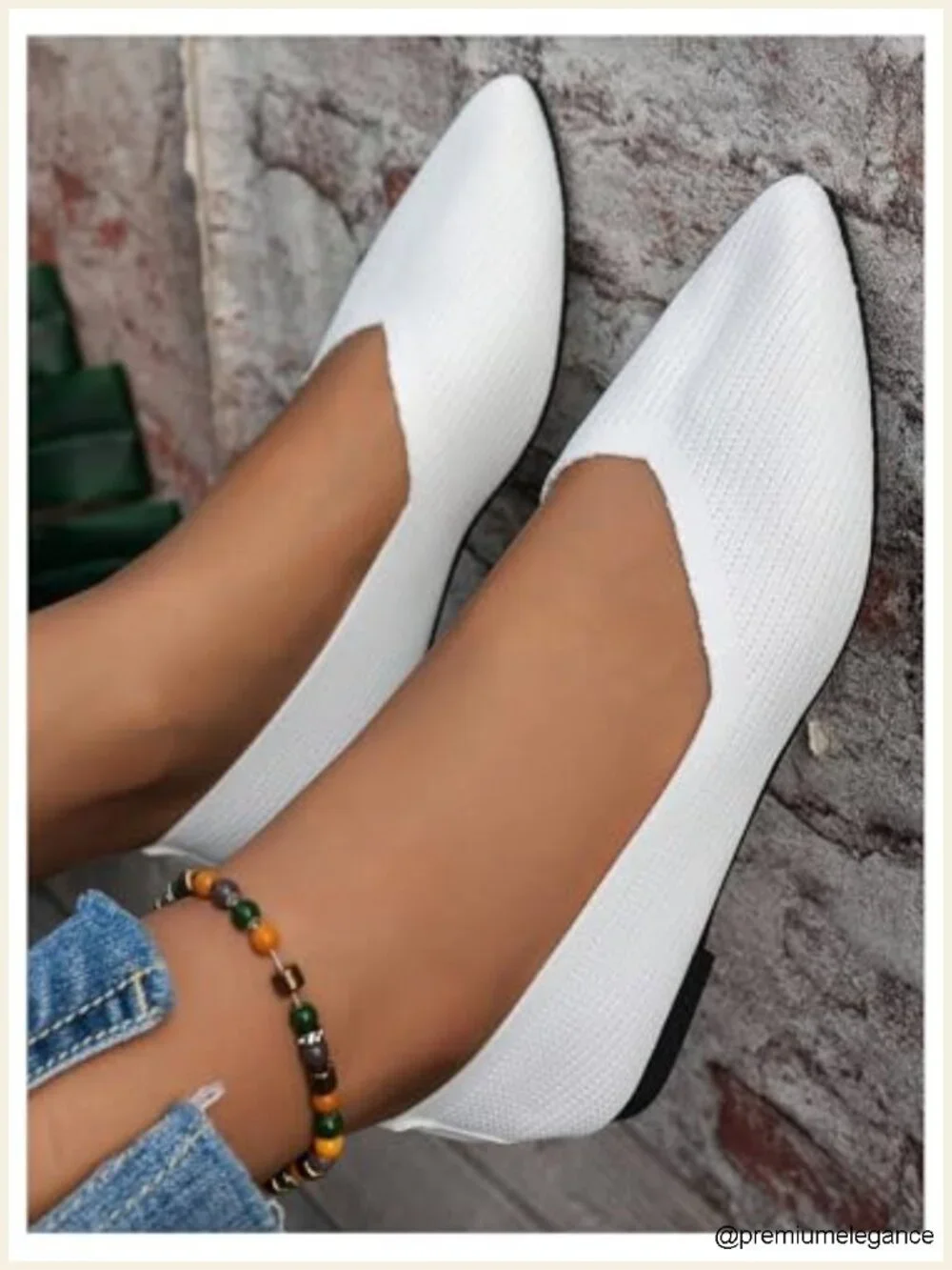 Pointed Toe Knit Ballet Flats - Comfortable Slip On Dressy Casual Shoes